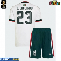 Mexiko Jesus Gallardo #23 Auswärts Trikotsatz Kinder WM 2026 Kurzarm (+ Kurze Hosen)